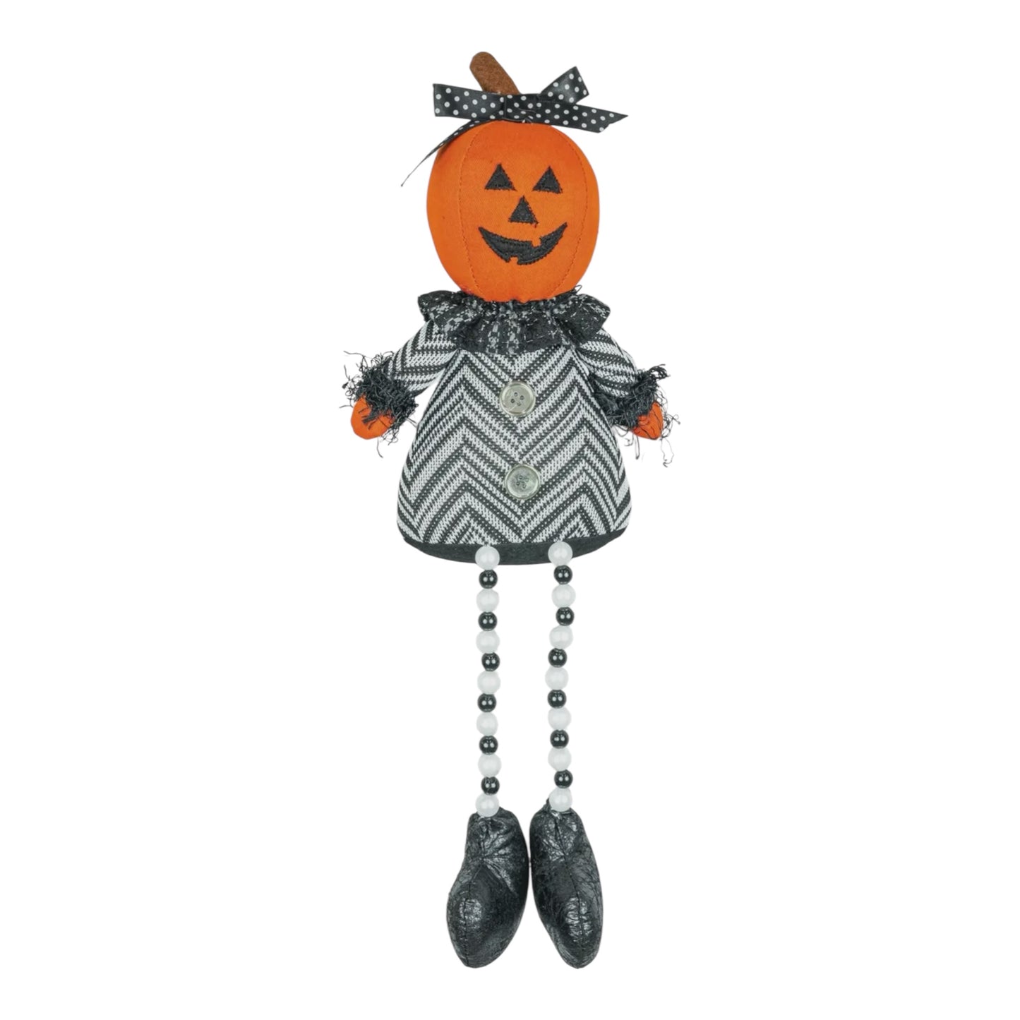Midnight Pumpkin Beaded Leg Shelf Sitters