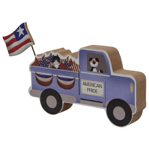 American Pride Chunky Wood Truck Shelf Sitter