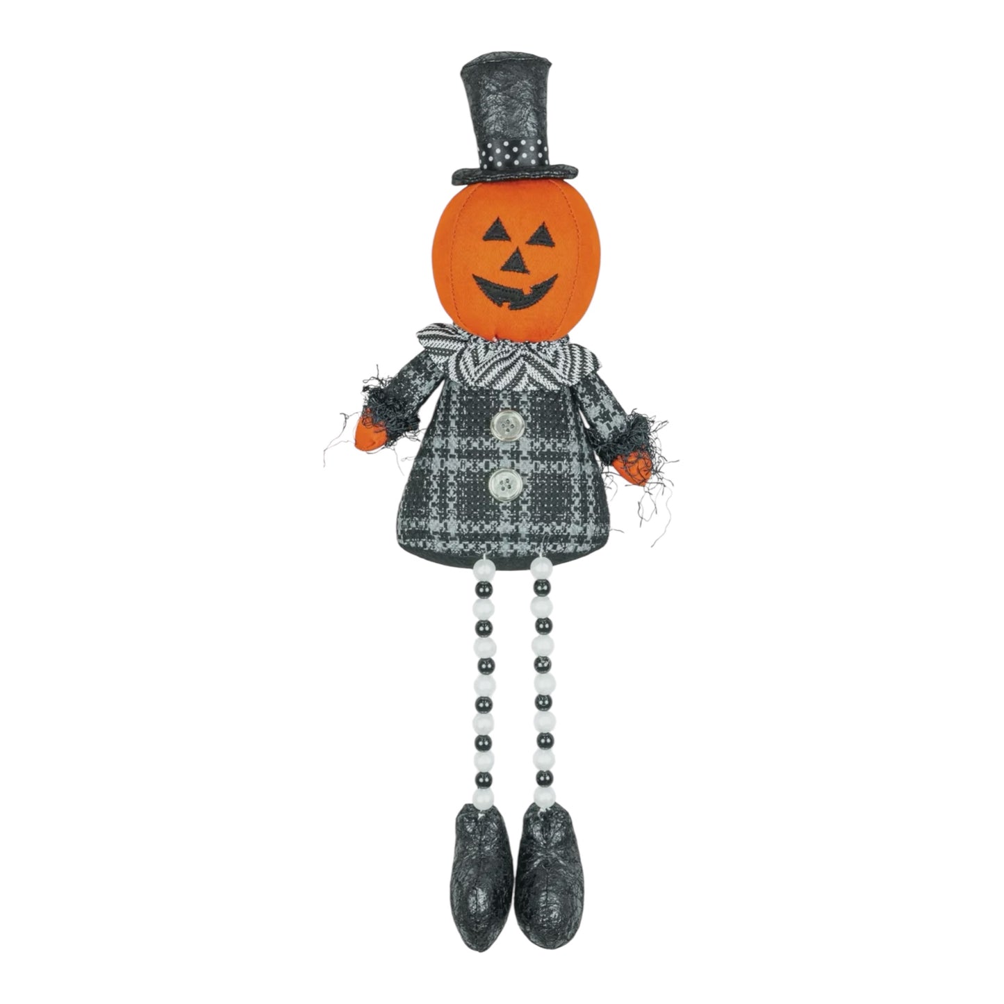 Midnight Pumpkin Beaded Leg Shelf Sitters