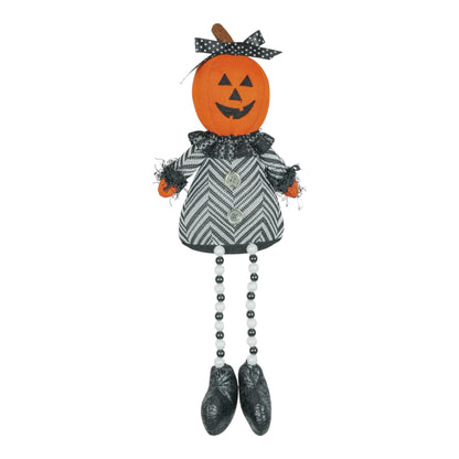 Midnight Pumpkin Beaded Leg Shelf Sitters