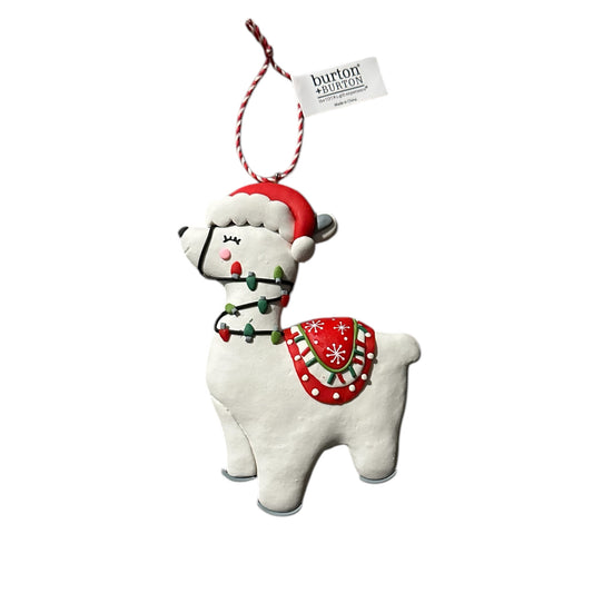 Large Llama Christmas Clay Ornament